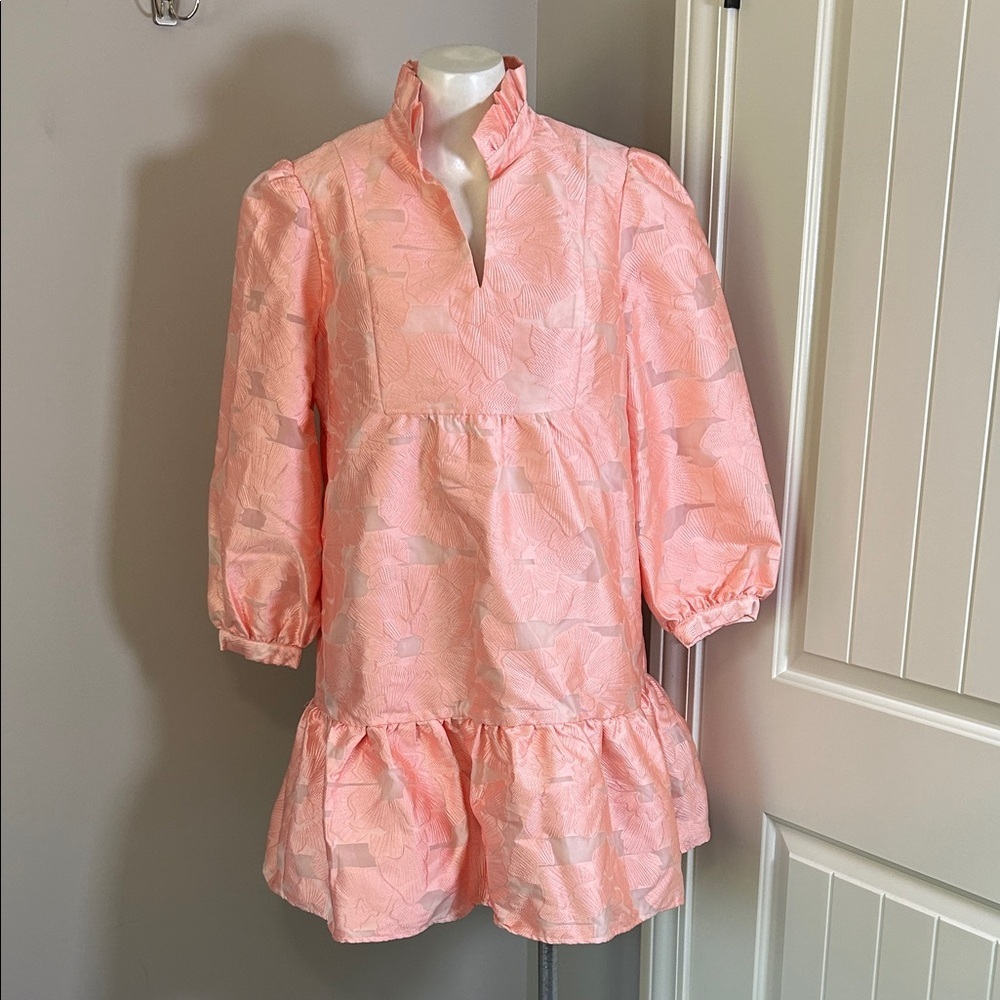 TUCKERNUCK Bellini Fil Coupe Palmerston Peach Pockets Mini Stand Collar Sz L NEW - Picture 4 of 16